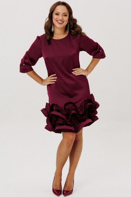 Вечернее платье Мублиз плюс 291 бордовый размер 44-54 #8