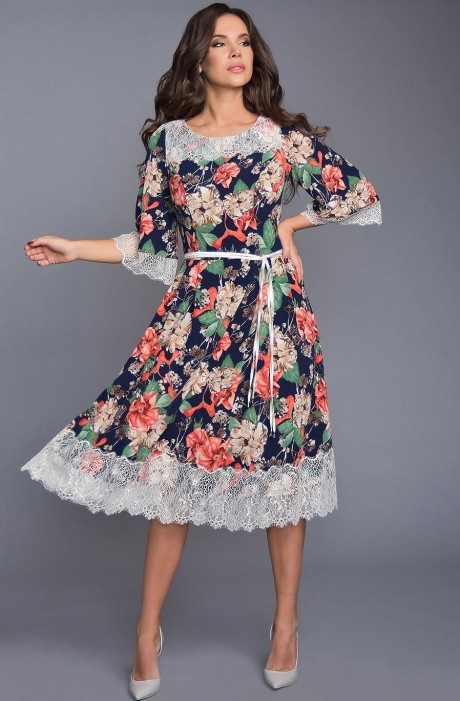 Платье Teffi Style 1313 индиго размер 44-54 #1