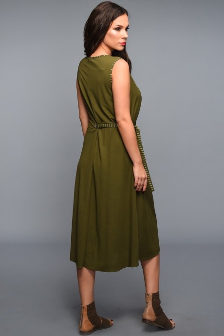 Платье Teffi Style 1334 хаки размер 44-52 #3