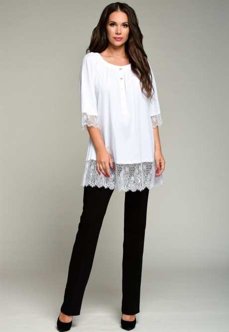 Блузка, туника, рубашка Teffi Style 1353 белый размер 50-60 #1