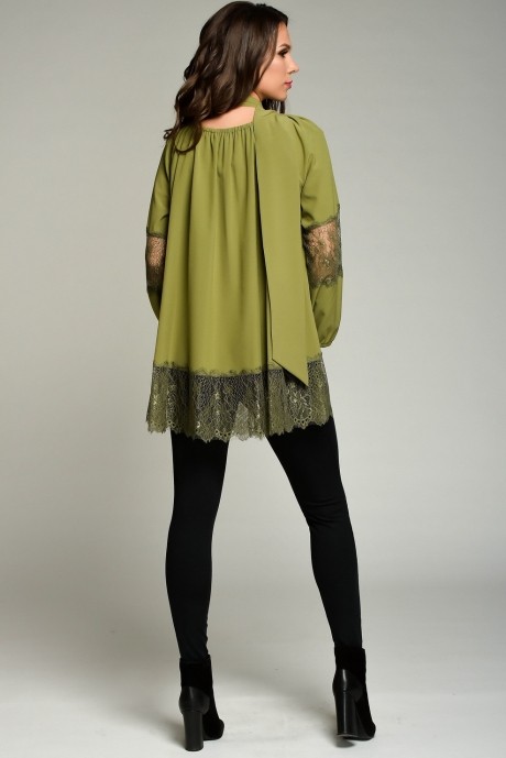 Блузка, туника, рубашка Teffi Style 1352 олива размер 46-56 #3