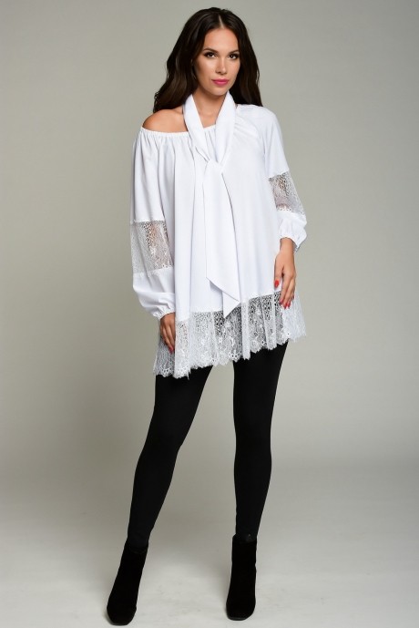 Блузка, туника, рубашка Teffi Style 1352 белый размер 46-56 #1