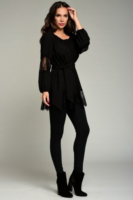 Блузка, туника, рубашка Teffi Style 1352 черный размер 46-56 #3
