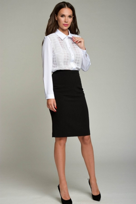 Блузка, туника, рубашка Teffi Style 1361 белый размер 46-56 #3