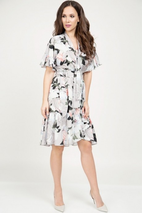 Платье Teffi Style 1406 агатовый серый размер 44-54 #1