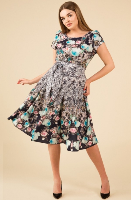 Платье Teffi Style 721 -3 бирюзовые цветы2 размер 52-56 #2