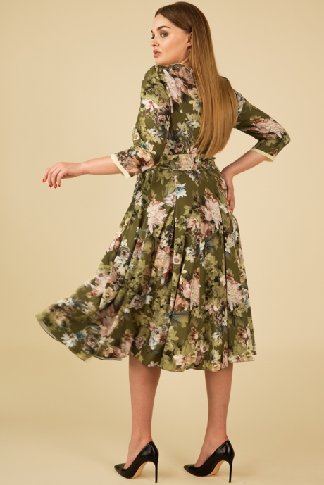 Платье Teffi Style 1217 цветы на зелёном размер 48-58 #3