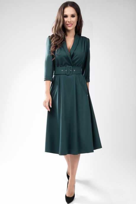 Платье Teffi Style 1446 тёмно-зелёный размер 44-54 #1