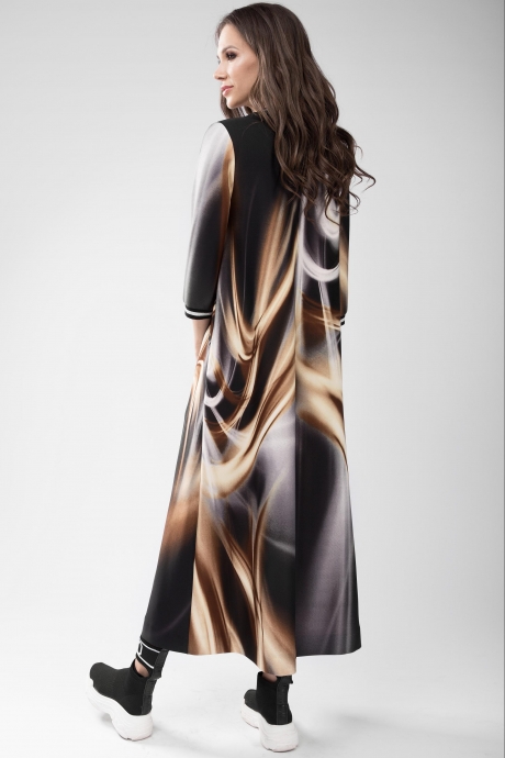 Платье Teffi Style 1432 коричневые разводы размер 48-58 #3