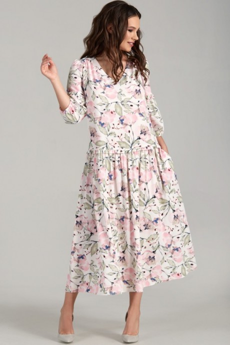 Платье Teffi Style 1496 /1 оливковый листик размер 48-58 #2