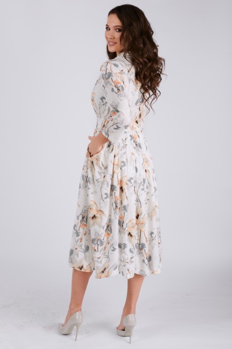 Платье Teffi Style 1425 оранжевые лилии размер 44-54 #3