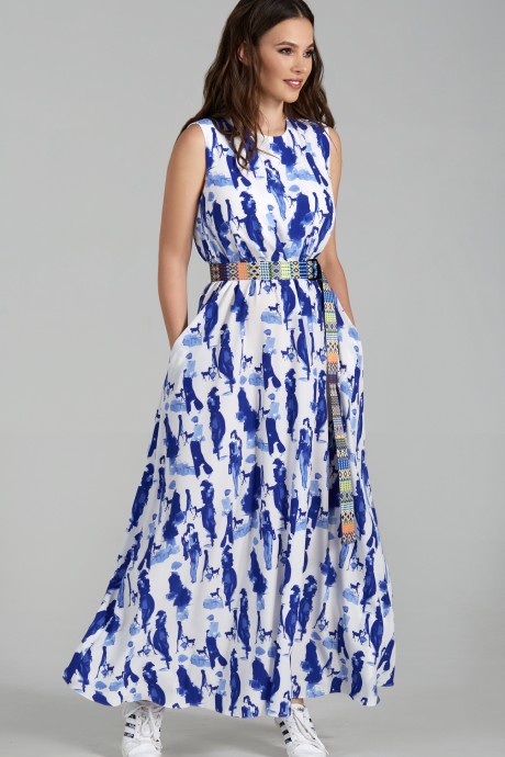 Платье Teffi Style 1484 молочно-синий размер 44-58 #1