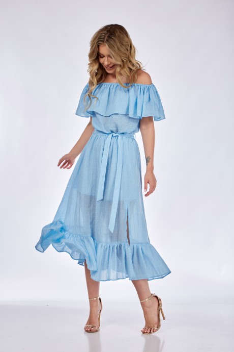 Платье Такка 24-222 голубой размер 44-48 #4