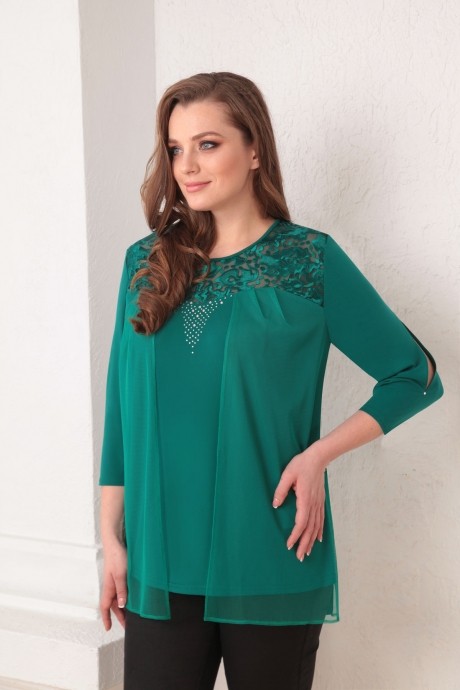 Блузка, туника, рубашка Ksenia Style 1362 зеленый размер 62-66 #1
