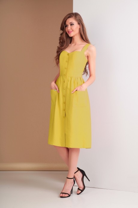 Платье Ksenia Style 1538 горчичный размер 44-48 #1