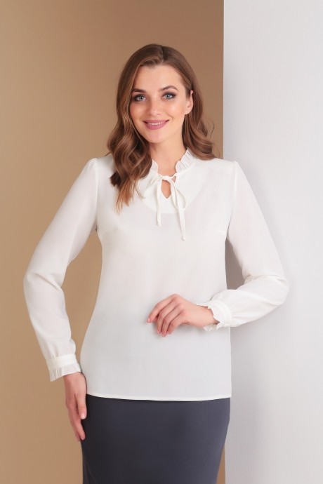 Блузка, туника, рубашка Ksenia Style 1553Б молочный размер 44-48 #1