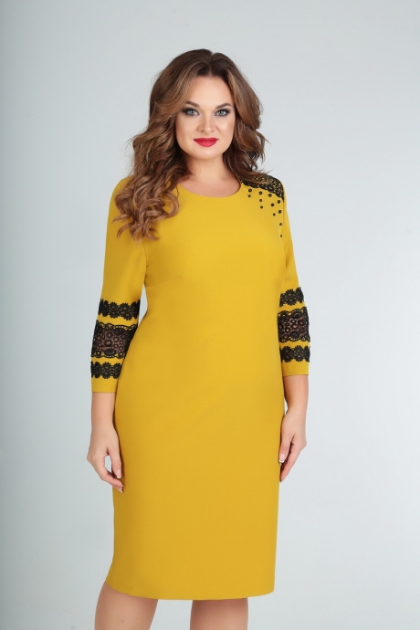 Вечернее платье Ksenia Style 1706 горчица размер 56-60 #2