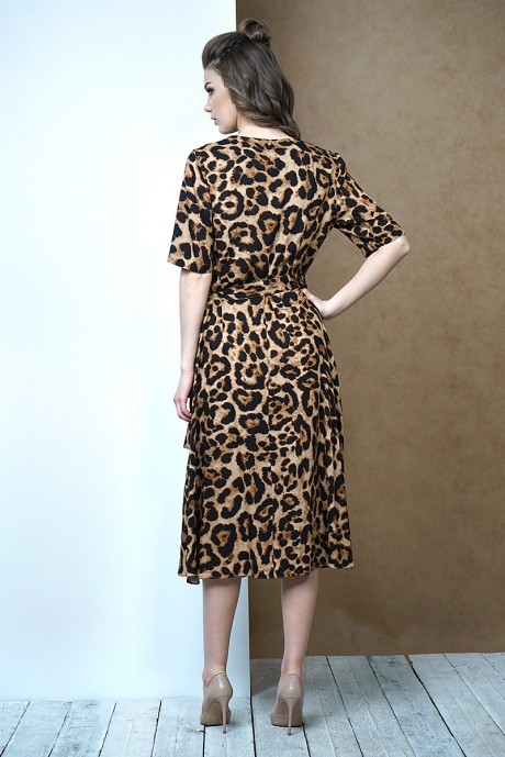 Платье Fantazia Mod 3387 бежево-коричневый леопард размер 46-52 #4