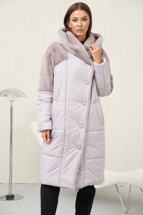 Пальто Fantazia Mod 4607 серо-лиловый размер 46-52 #3