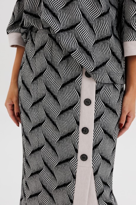 Костюм/комплект Fantazia Mod 5036 серый, черный принт размер 46-52 #4