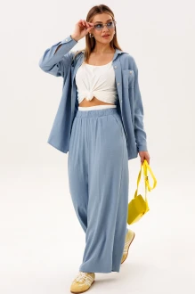 Брючный костюм Fantazia Mod 5168 тройка голубой