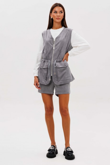 Костюм Fantazia Mod 5231 тройка серый, белый размер 42-48 #1