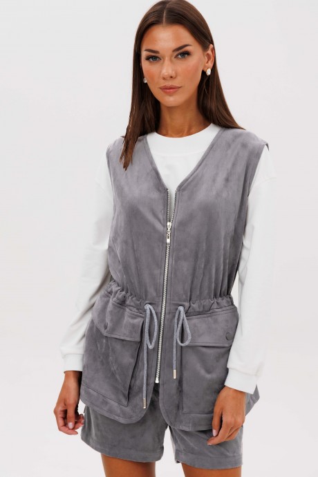 Костюм Fantazia Mod 5231 тройка серый, белый размер 42-48 #2