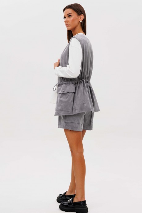 Костюм Fantazia Mod 5231 тройка серый, белый размер 42-48 #4