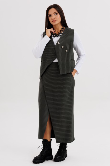 Костюм/комплект Fantazia Mod 5282 тройка серый, белый размер 46-52 #2