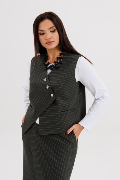 Костюм/комплект Fantazia Mod 5282 тройка серый, белый размер 46-52 #4