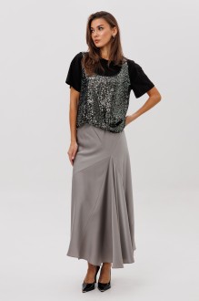 Юбочный костюм Fantazia Mod 5308 тройка черный, серебро