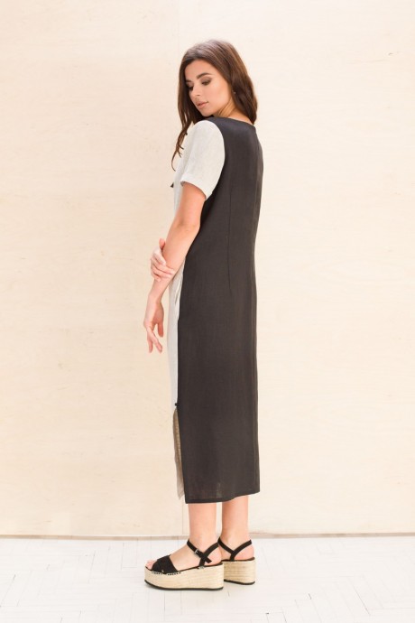 Платье Faufilure С1053 Черный-натуральный размер 54-58 #3