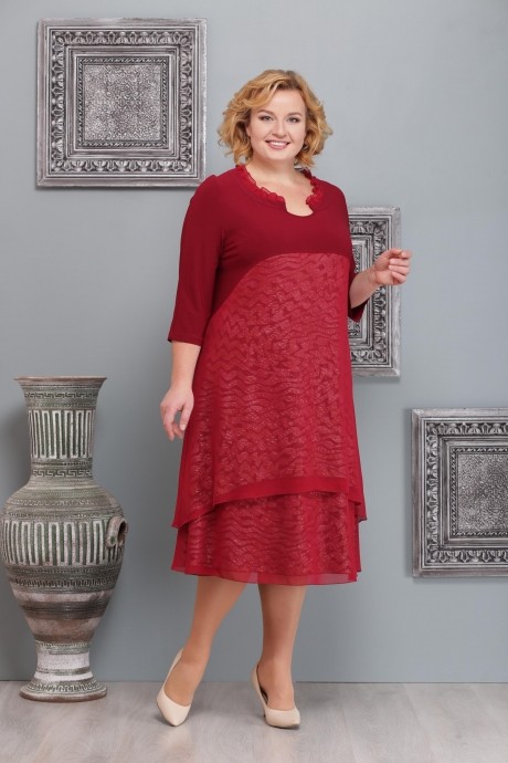 Вечернее платье Надин-Н 1473 бордовый размер 56-60 #1