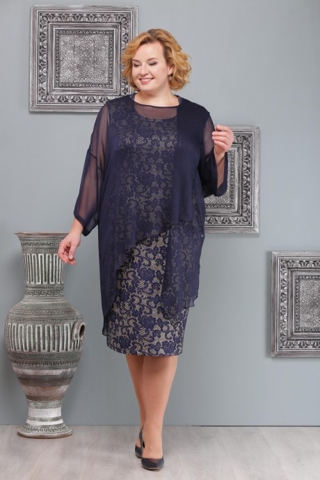 Вечернее платье Надин-Н 1350/4 синий размер 52-58 #1