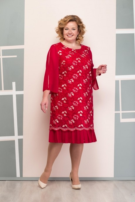 Вечернее платье Надин-Н 1464/1 красный размер 56-60 #1