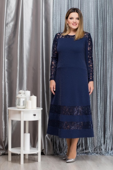 Вечернее платье Надин-Н 1564 темно-синий размер 54-58 #1