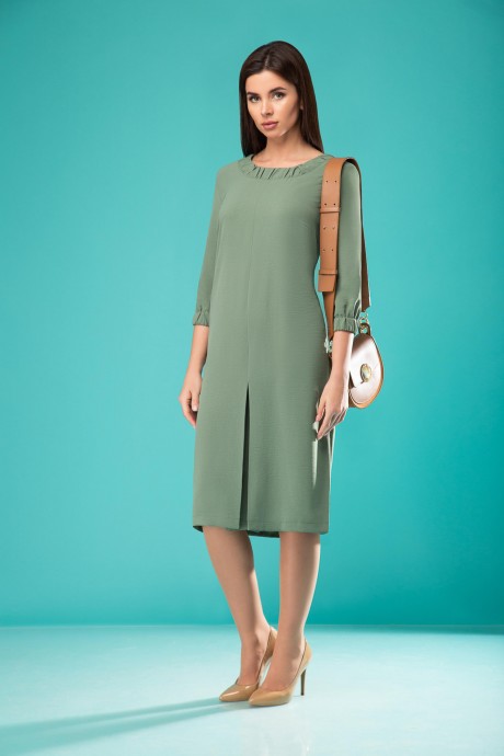Платье Надин-Н 1760/1 оттенки зелени размер 50-54 #1