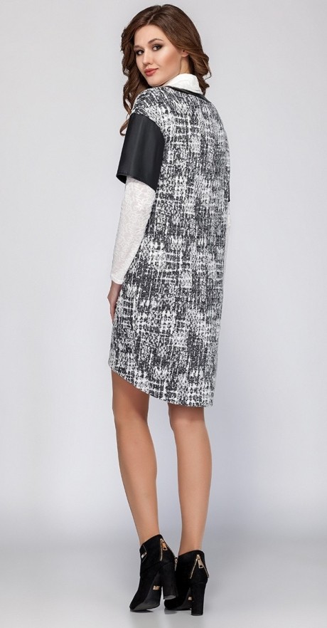 Платье ЛаКона 1072 черно-белый/полосы размер 42-46 #2