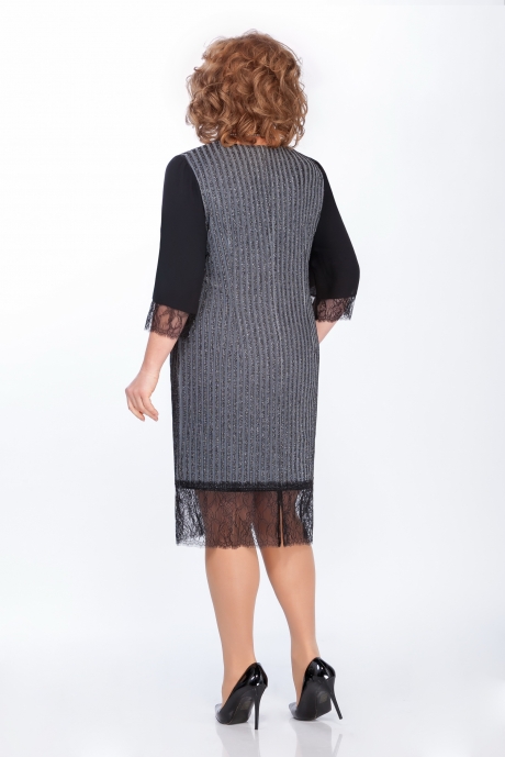 Вечернее платье ЛаКона 1265 черный с серебром размер 52-56 #2