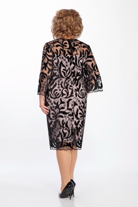 Вечернее платье ЛаКона 969 черный бархат размер 52-62 #2
