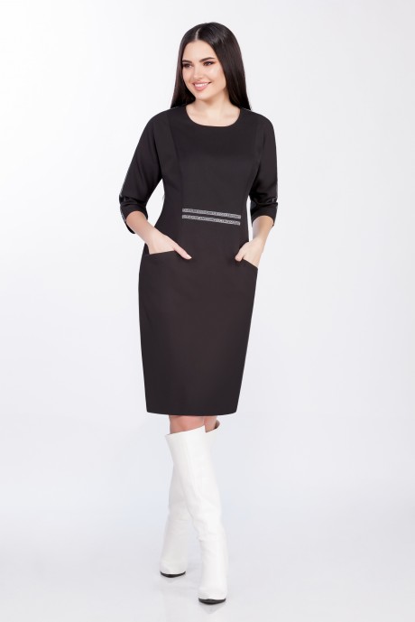 Платье ЛаКона 1287 черный размер 46-50 #1