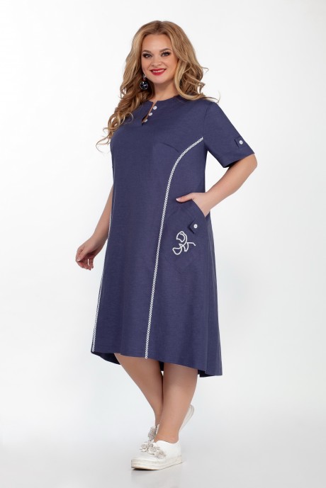 Платье ЛаКона 1362 синий размер 60-64 #1