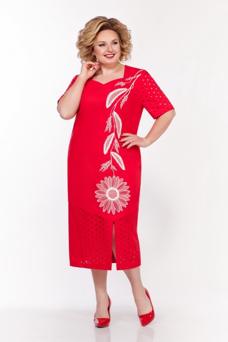 Платье ЛаКона 1312 красный размер 56-60 #1