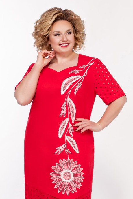Платье ЛаКона 1312 красный размер 56-60 #2