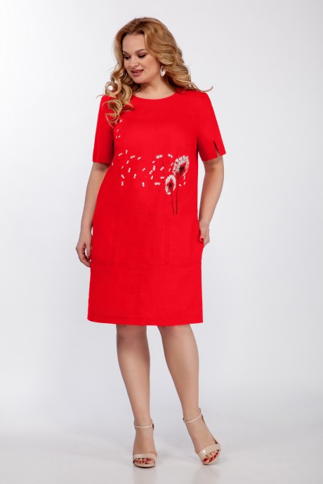 Платье ЛаКона 1372 красный размер 48-52 #1