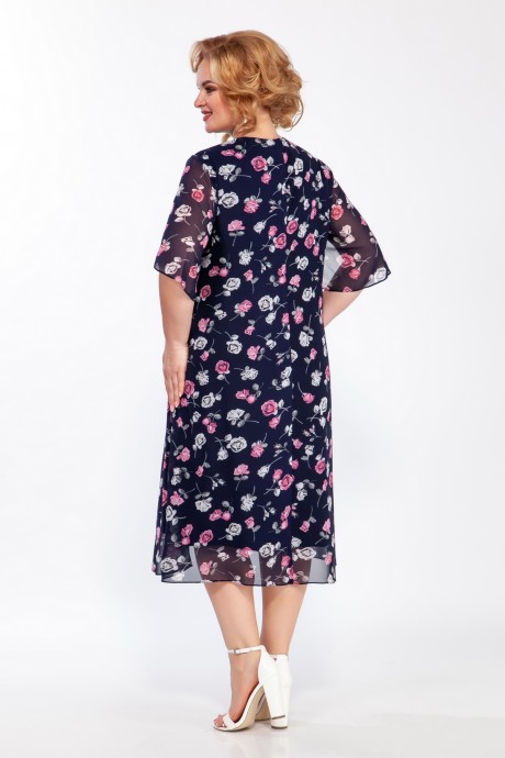 Платье ЛаКона 1221 синий с розовым размер 60-64 #2