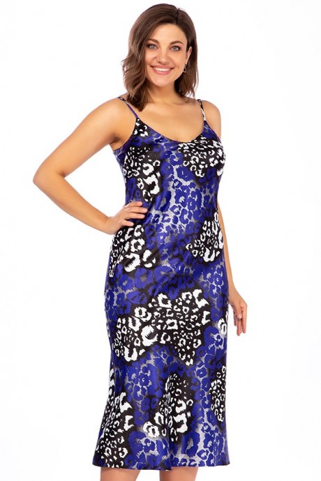 Вечернее платье ЛаКона 1445 синий с черным размер 44-48 #1
