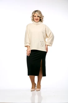 Юбочный костюм OVERYOU 234 молочно-черный