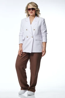 Брючный костюм OVERYOU 246 белый, капучино