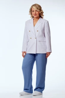 Брючный костюм OVERYOU 246 /1 бело-голубой